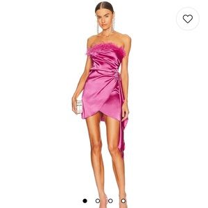 Cierra Strapless Wrap Dress in Hot Pink - MORE TO COME